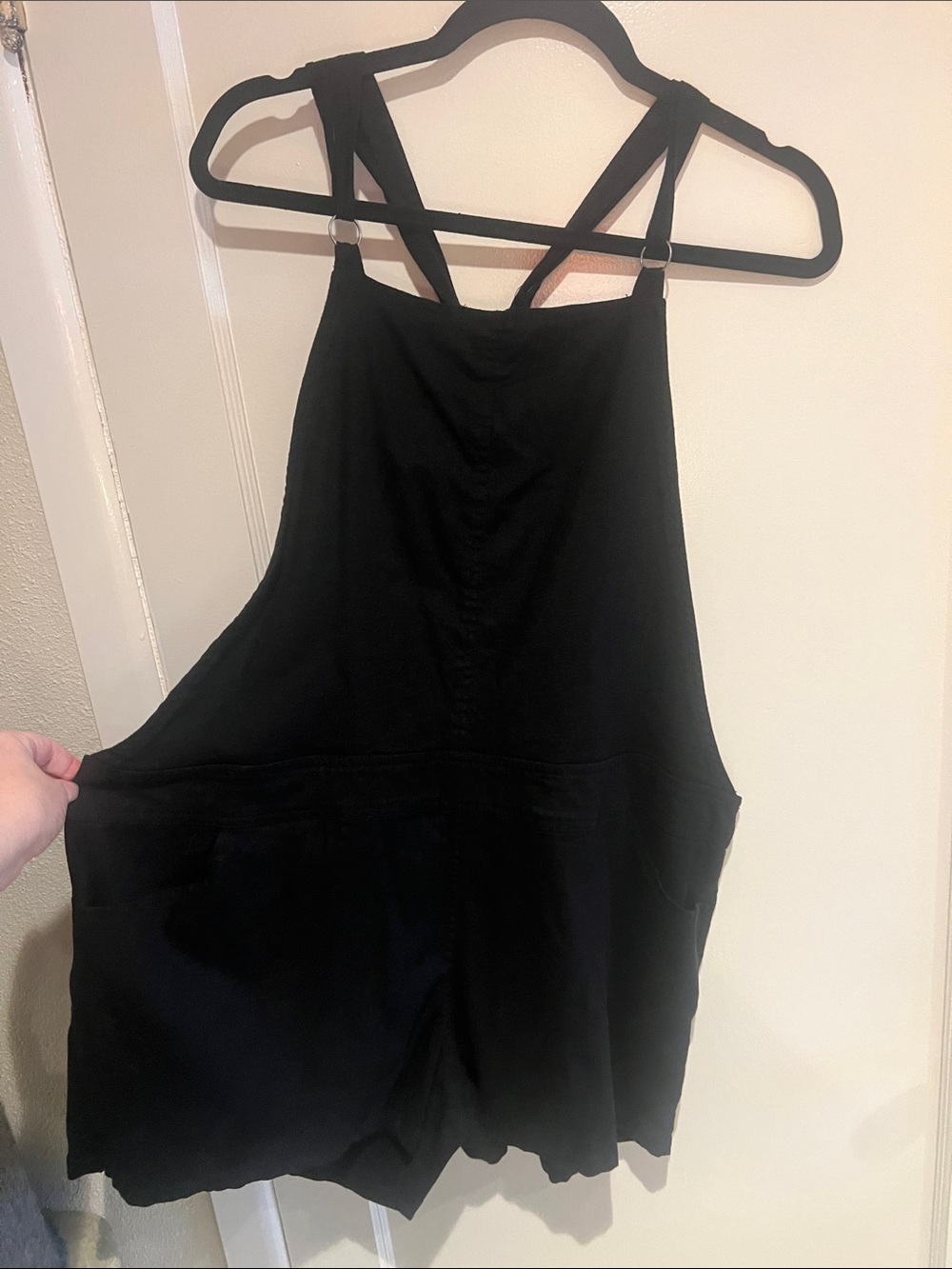 Black Women's Romper - Casual Strappy Shortie